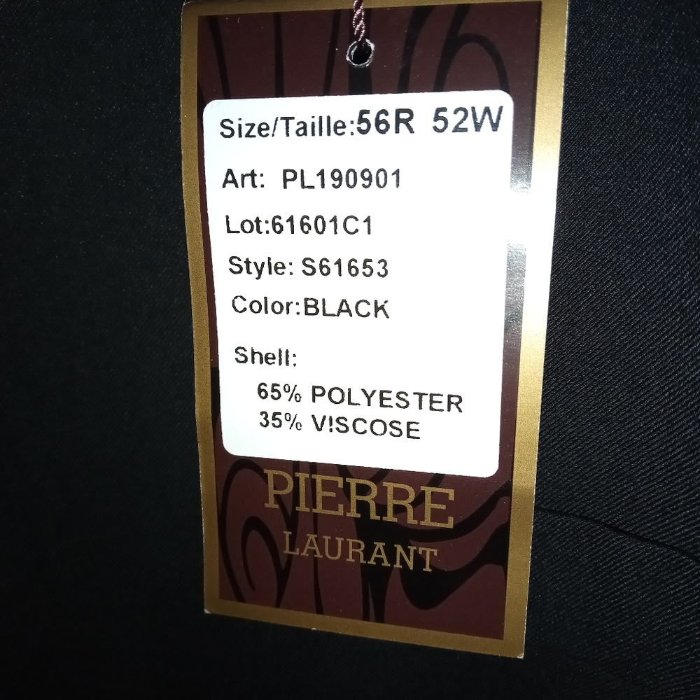 Pierre Laurant/ Suit Jacket-only/black/ 56R-52W NWT